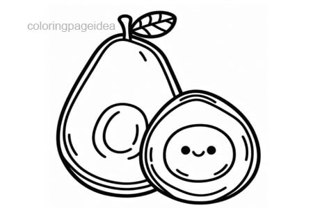 Avocado Coloring Page