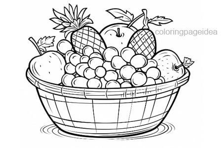 Fruit Basket Coloring Page