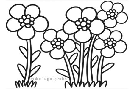 Spring Flowers Coloring Page