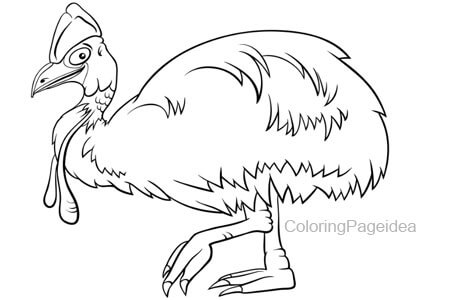 Cassowary Coloring Page