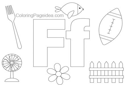 LETTER F COLORING PAGES