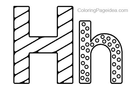 LETTER H COLORING PAGES