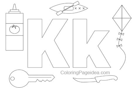 LETTER K COLORING PAGES