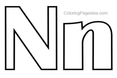 LETTER N COLORING PAGES