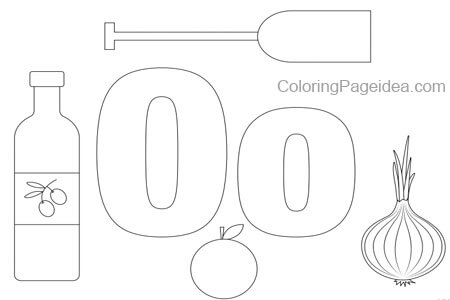 LETTER O COLORING PAGES