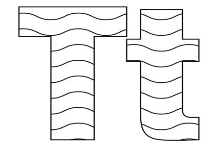 LETTER T COLORING PAGES