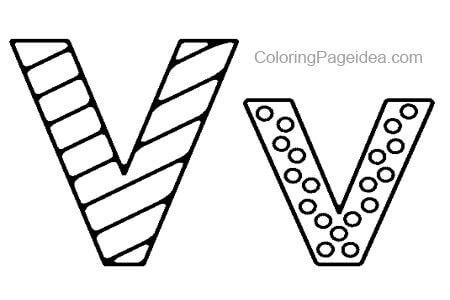 LETTER V COLORING PAGES