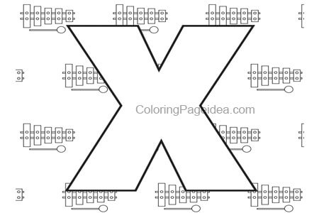 LETTER X COLORING PAGES