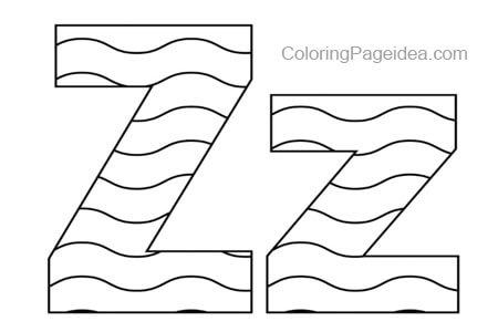 LETTER Z COLORING PAGES