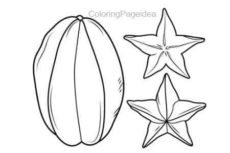 Star Fruit Coloring Pages