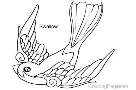 Swallow Coloring Pages