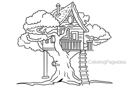 Treehouse Coloring Pages