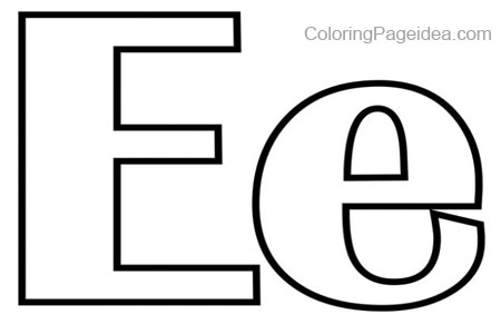 LETTER E COLORING PAGES